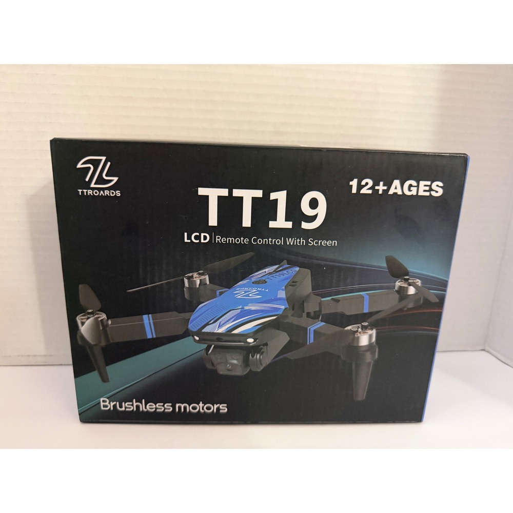 TTROARDS TT19 Brushless Motor Drone with LCD Remote Control Screen Blue Black